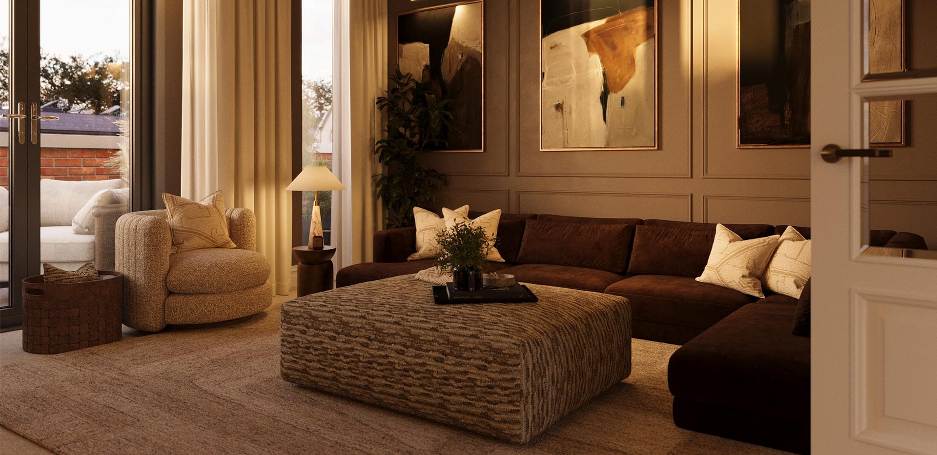 An interior Media Room image at the Larch Court Penthouse