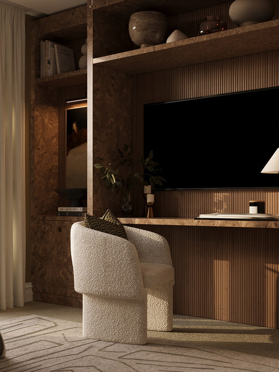 An interior Study image at the Larch Court Penthouse