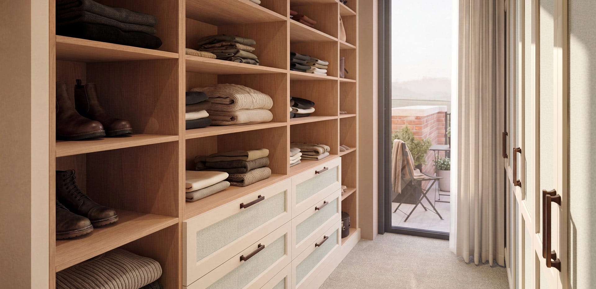 Sunningdale Park, Larch Court penthouse, walk-in wardrobe