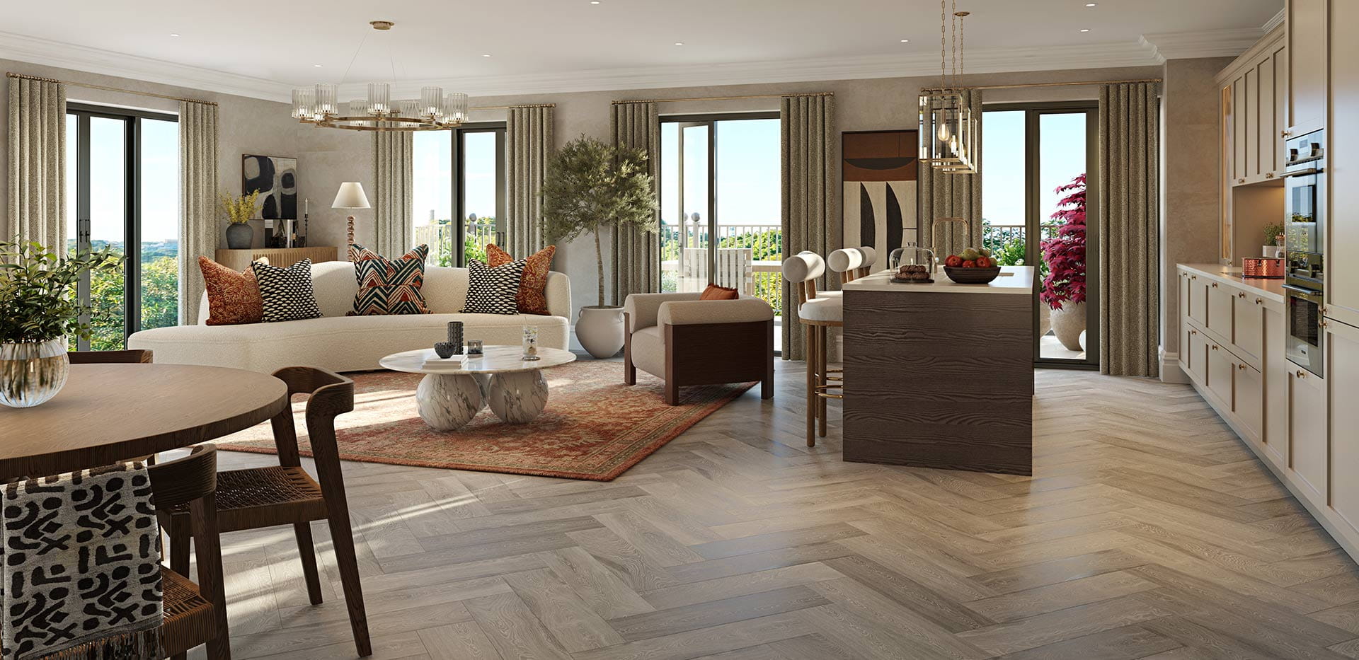 Sunningdale Park, Steuart Library, Apartments, Interior, Kitchen / Living