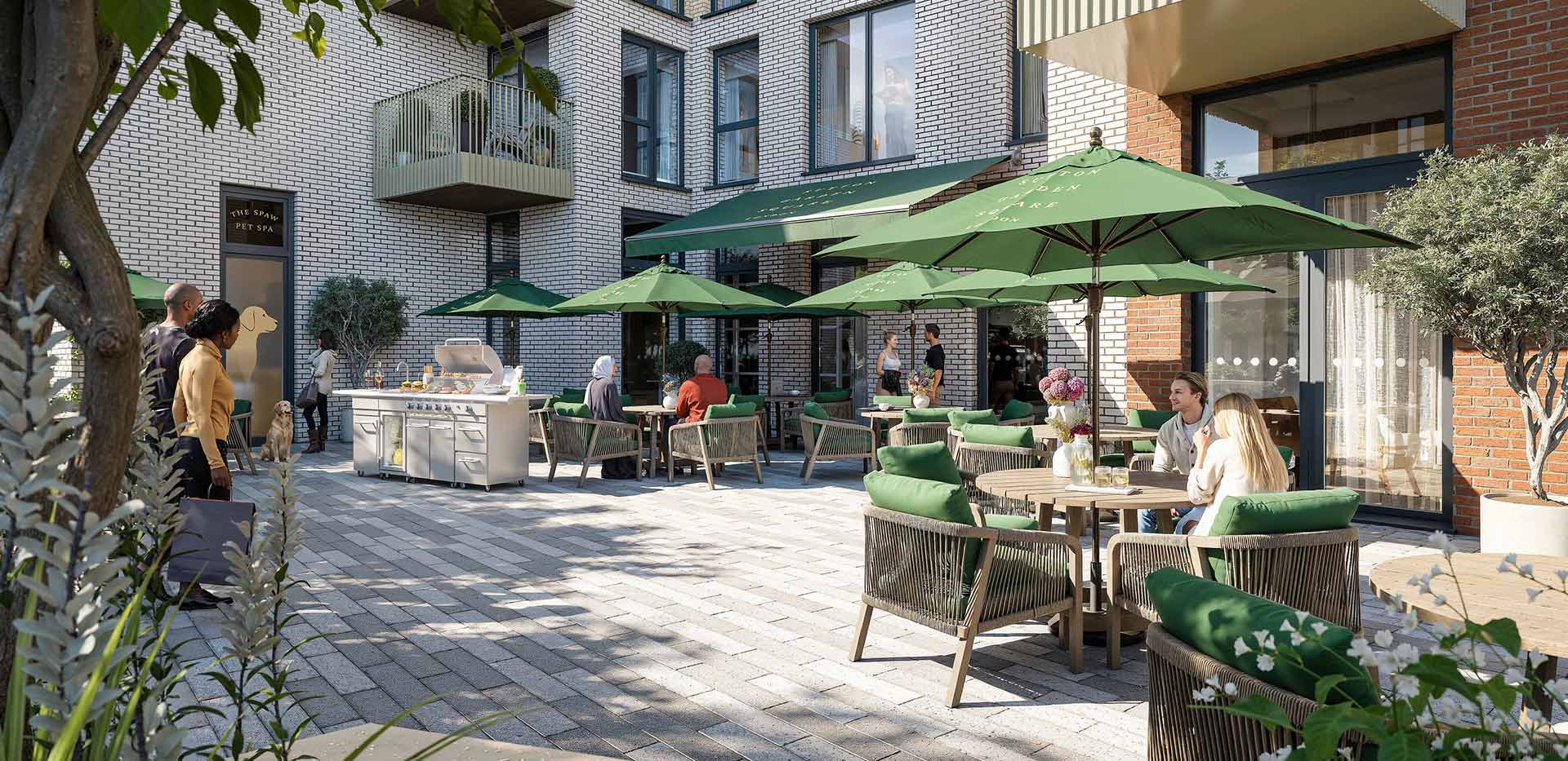 An exterior CGI of the pavillion at Sutton Garden Square