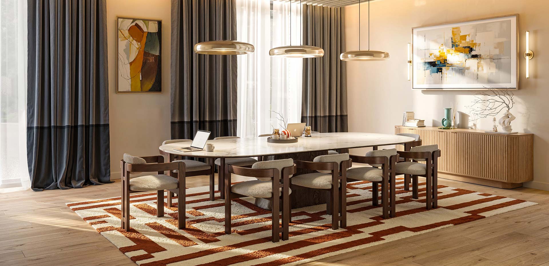 An interior CGI of the Meeting Room