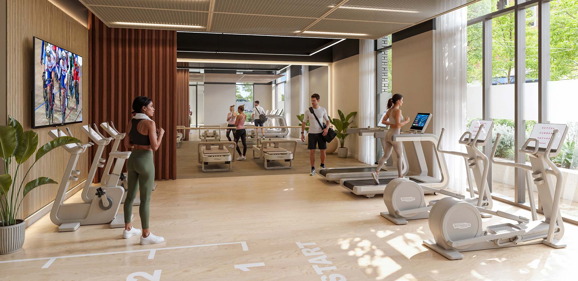 A CGI of the Gym at Sutton Garden Square