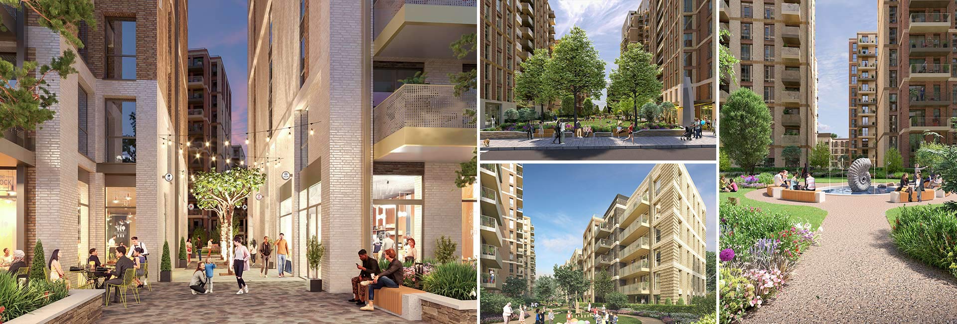 A montage of CGI images for the proposed look of the Sutton development