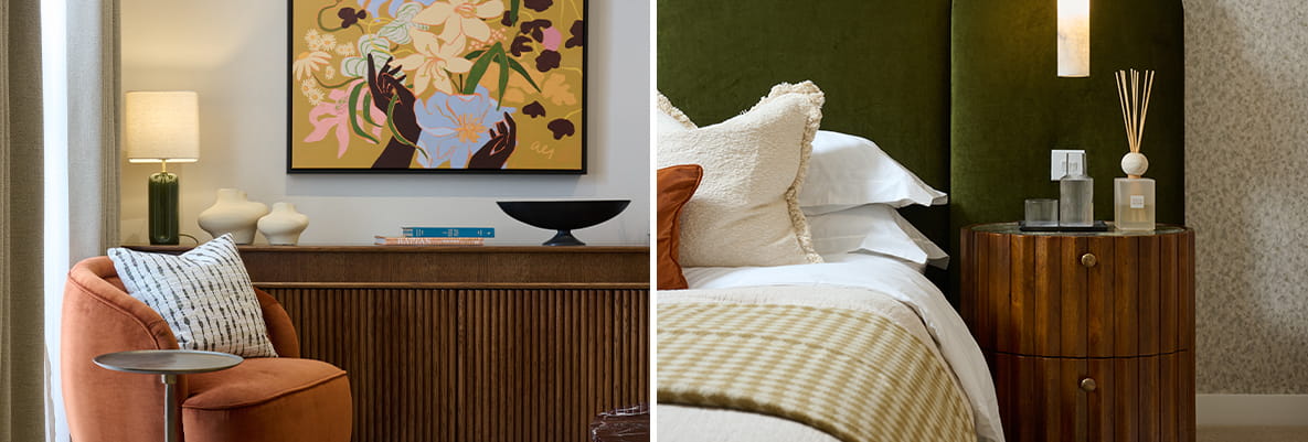 A montage of interior images at Sutton Garden Square
