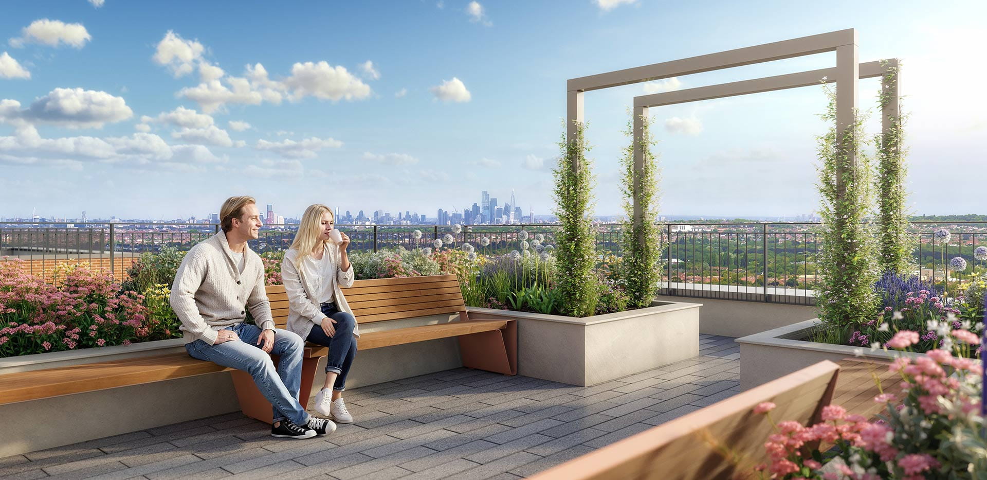 Sutton Garden Square, rooftop garden CGI image