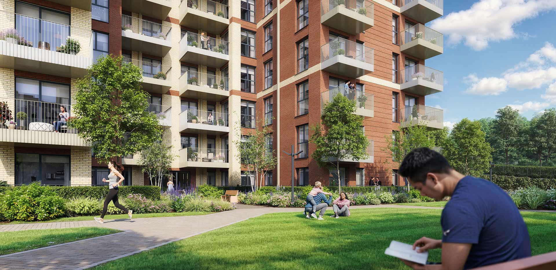 Sutton Garden Square, exterior green space imagery
