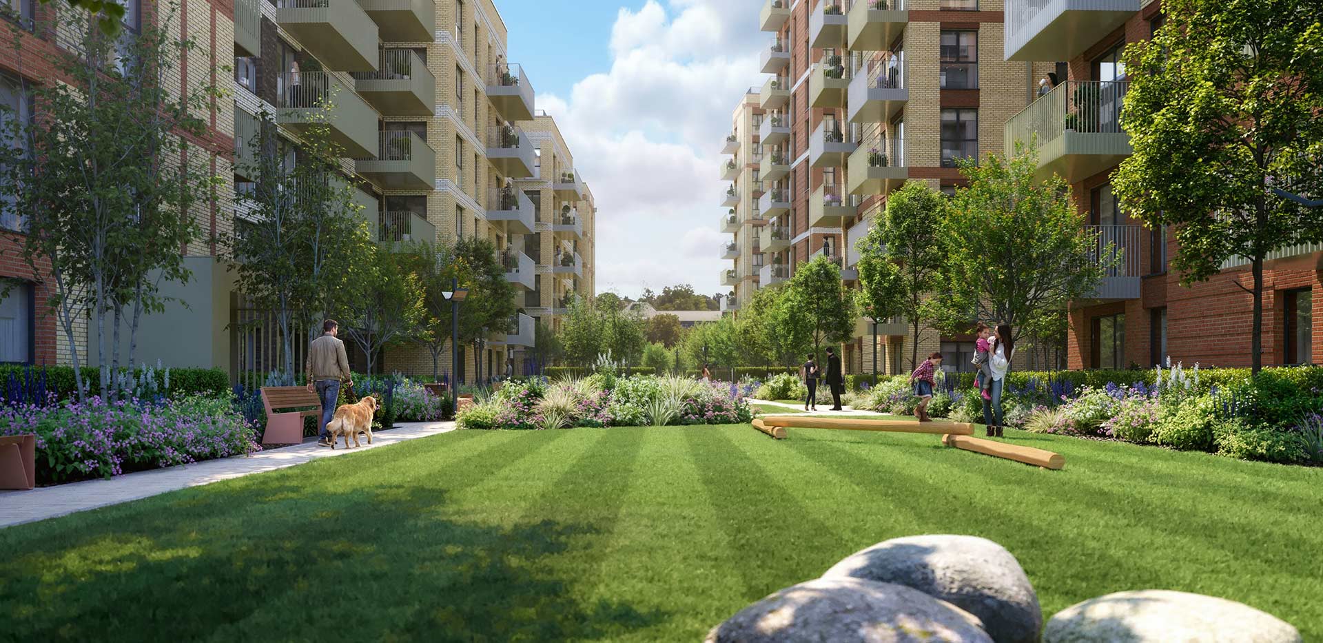 Sutton Garden Square, exterior green space imagery