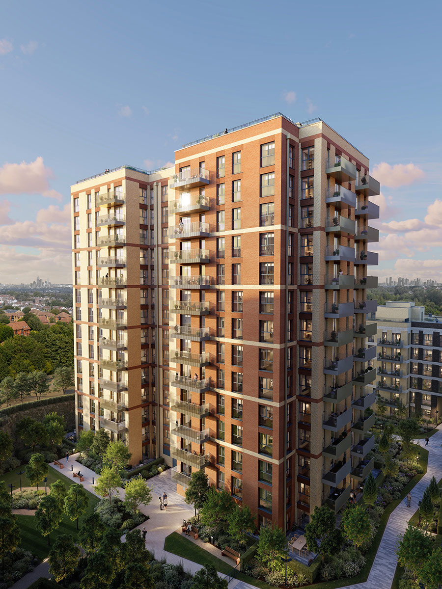 Sutton Garden Square, exterior building CGI