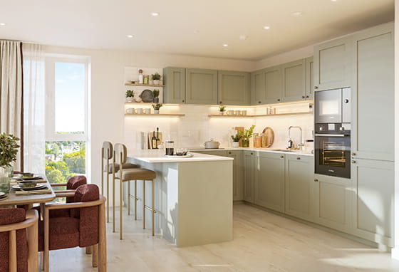 Sutton Garden Square, specification, verdant kitchen design