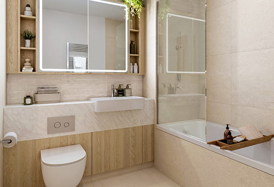 An image of a Bathroom with the Chalk Meadows Palette