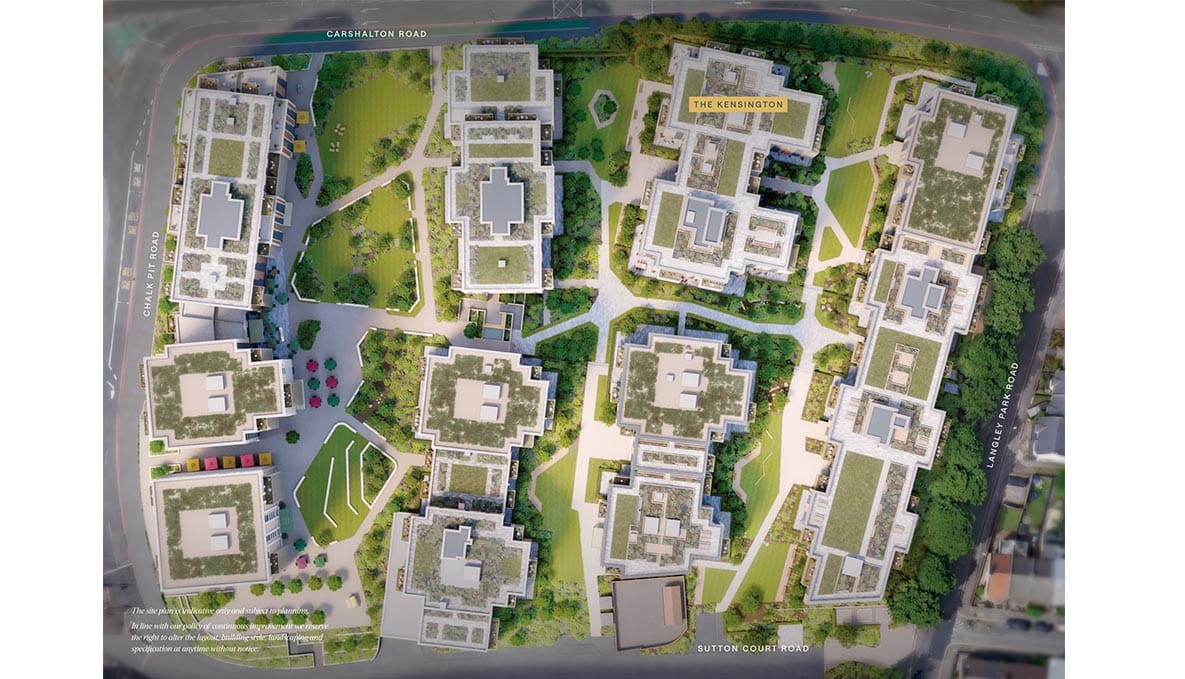 An image of the Sutton Garden Square development Site Plan