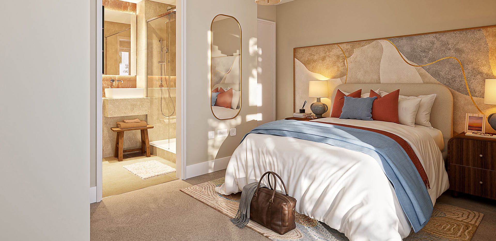 The Exchange - Dart House spacious bedroom with ensuite