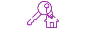 An icon of a Key with a House keychain