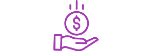 An icon of money in a hand