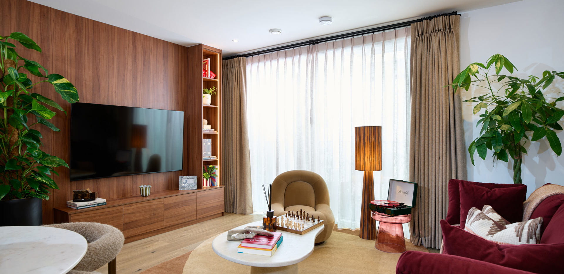 Modern designed and decorated living room area
