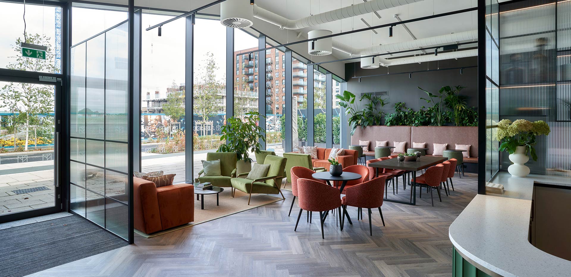 An image of the seating area within the concierge