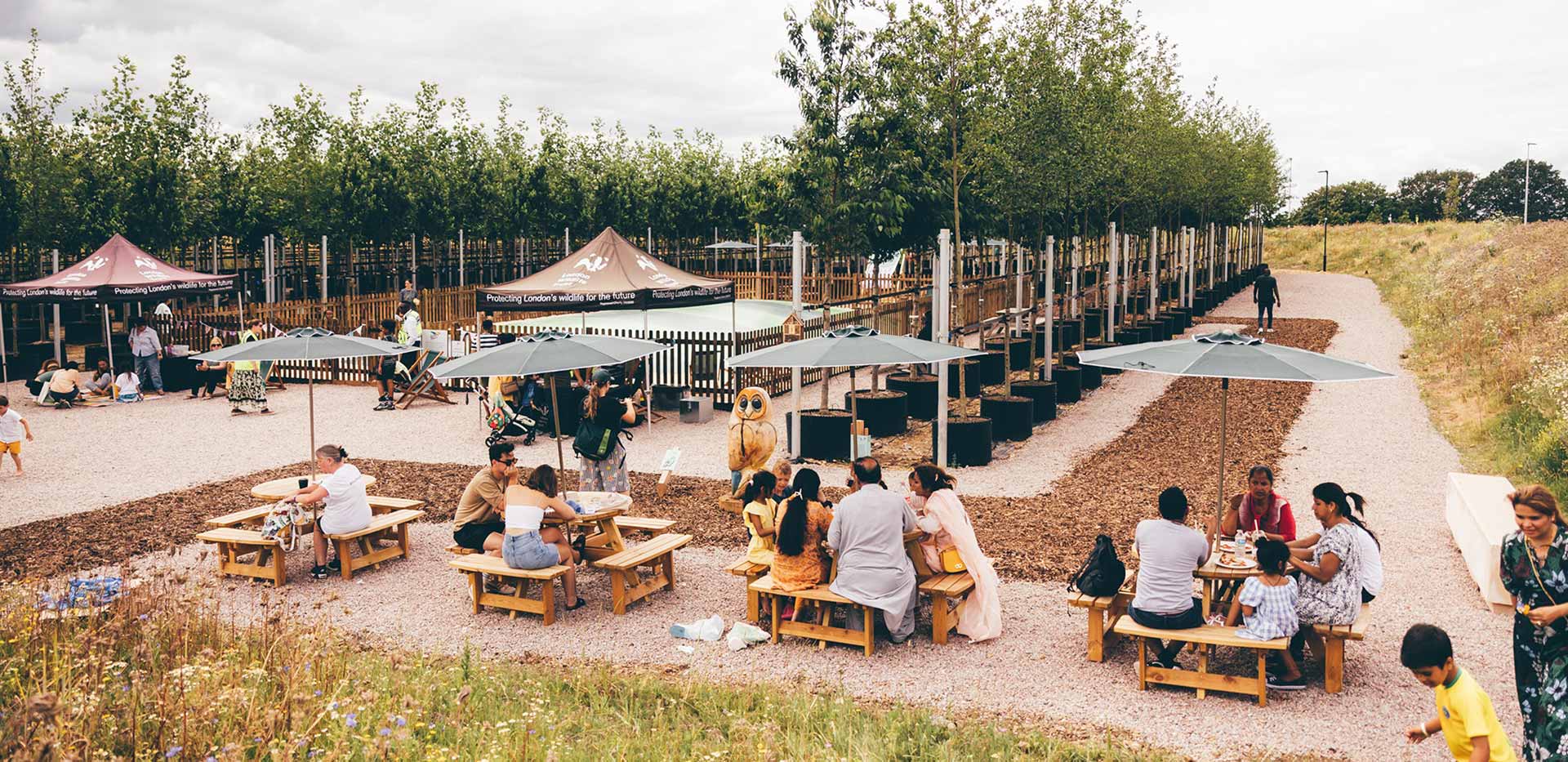 The seating area at Parkside Yards