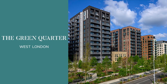 An external image of The Green Quarter with their logo