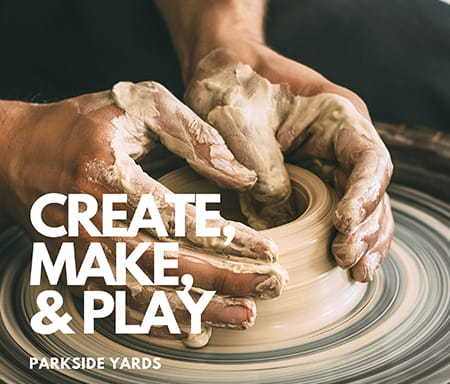 Ceramics studio up-close shot of creation process