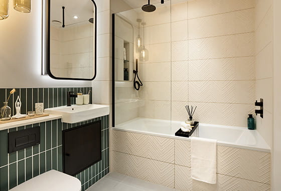 An interior bathroom image within a showhome at Quadrant House