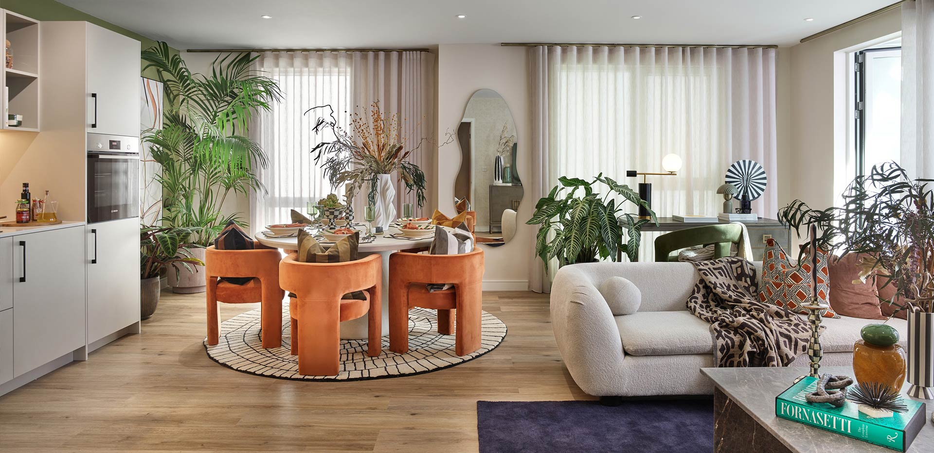 An interior image of the Living / Dining in the Brickfield House showhome