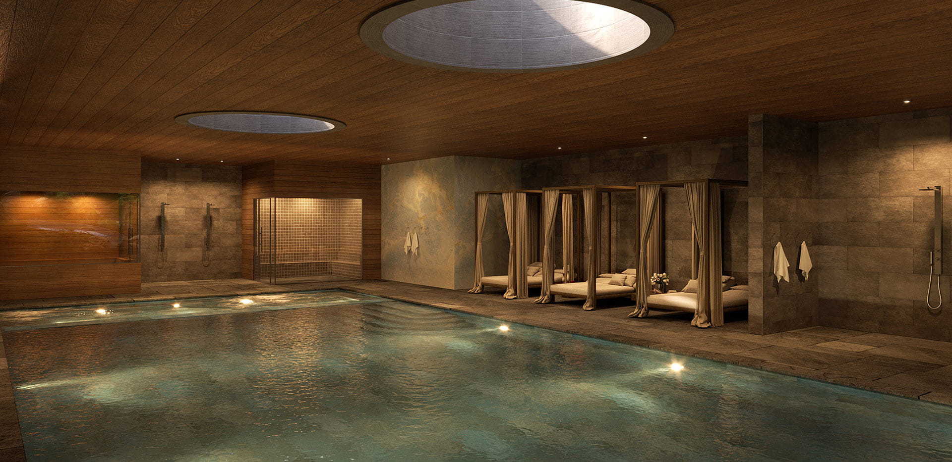 An image of the swimming pool at Quarter Yards