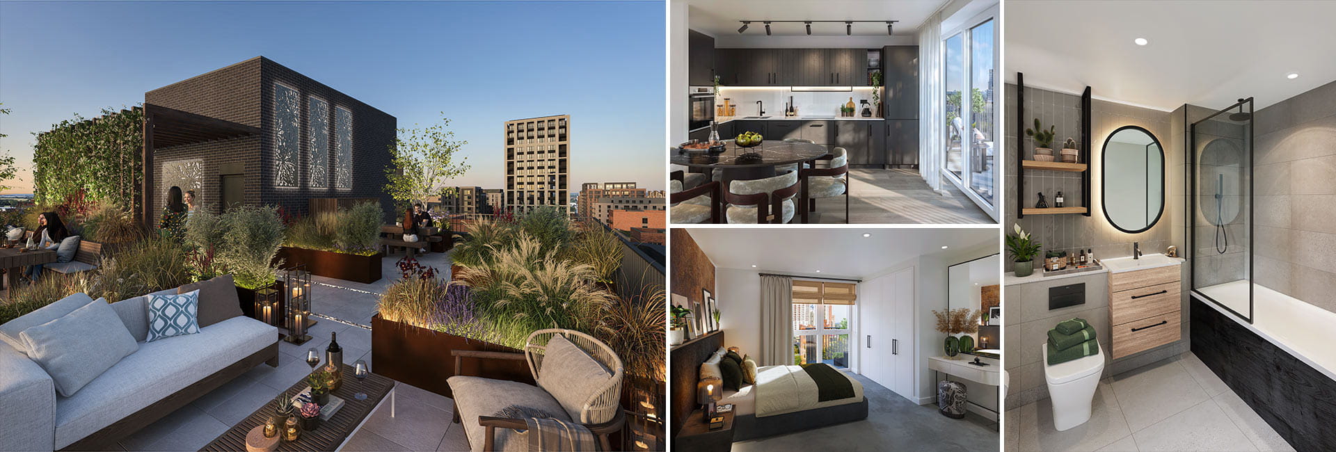 A montage of CGI images from Quarter Yards