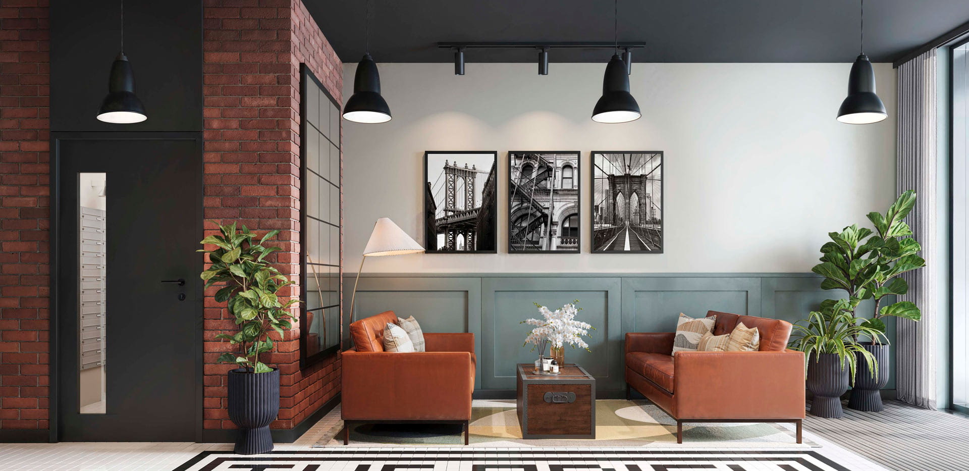communal lobby waiting area