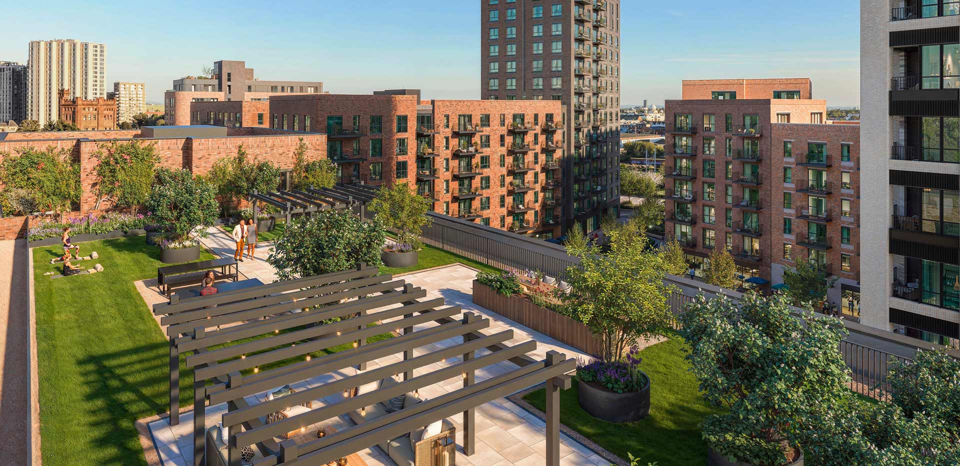Rooftop terrace with city view