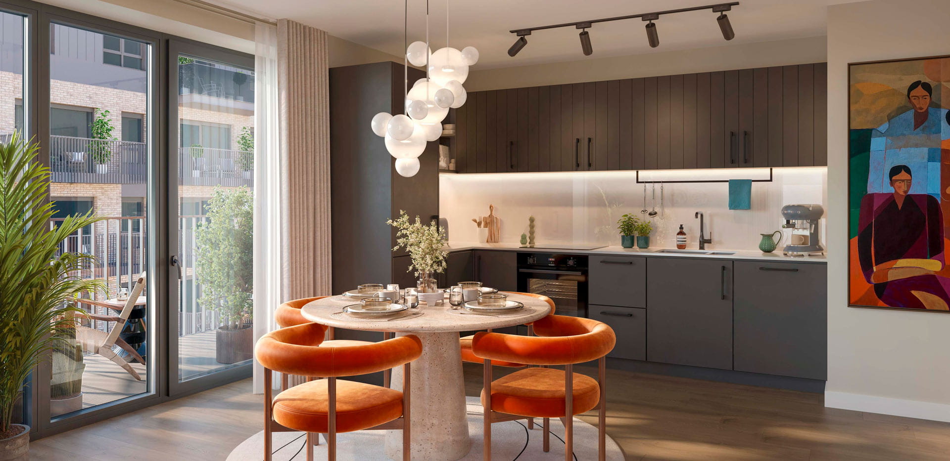 The Orien interior kitchen and dining area