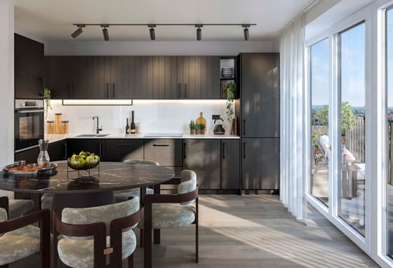 The Orien HudsonSpecification: slate-colour kitchenette dining area