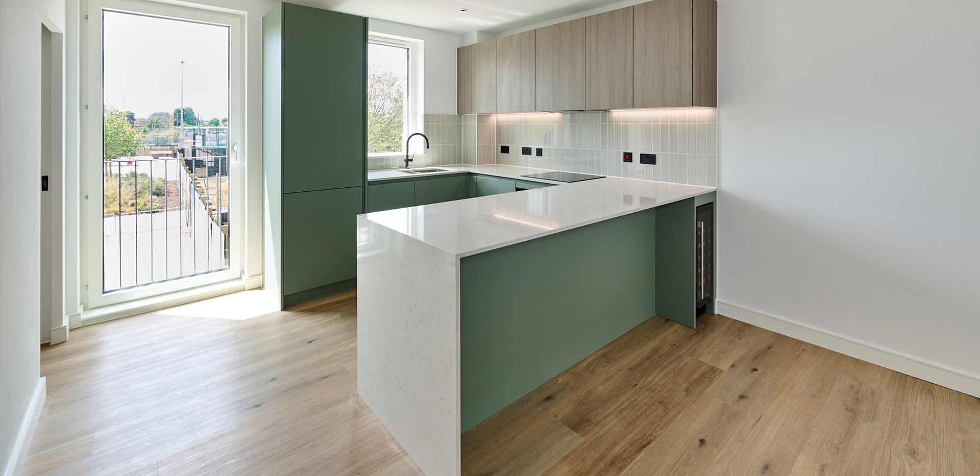 An interior kitchen image at The Parkside Collection, The Green Quarter