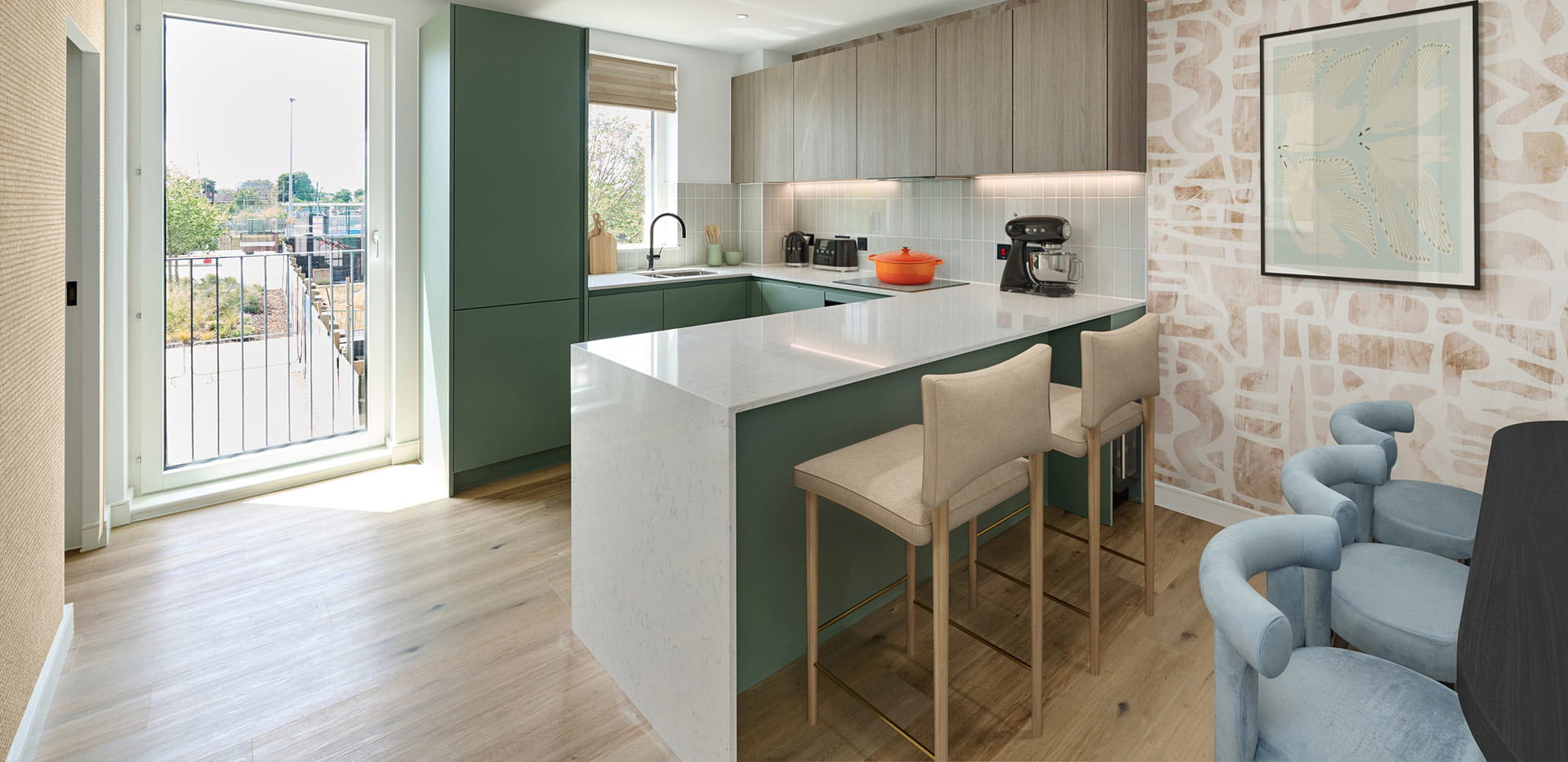 An interior Kitchen image from The Parkside Collection at The Green Quarter
