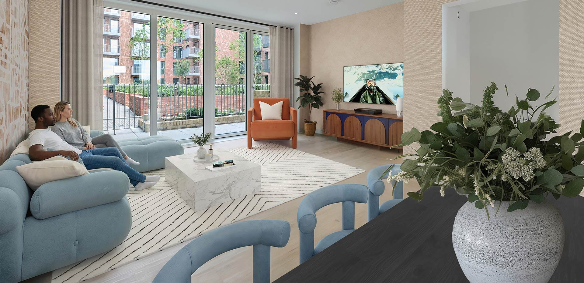 An interior Living area image from The Parkside Collection at The Green Quarter