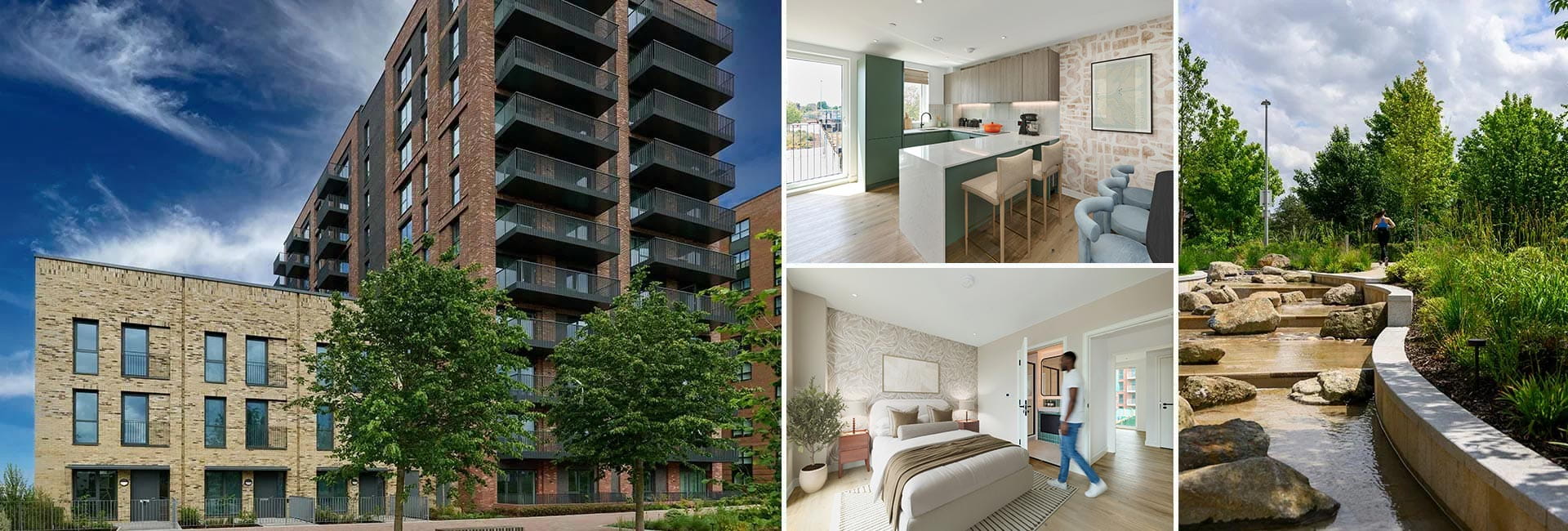 A montage of images from The Parkside Collection at The Green Quarter