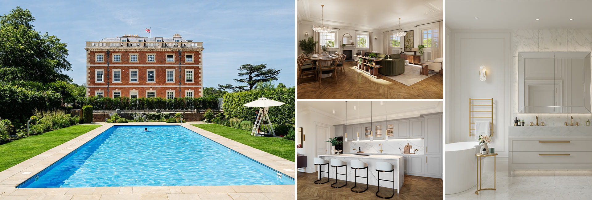 Trent Park, montage of interior and exterior images