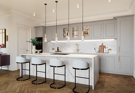 Trent Park, Mansion House, spacious and luxury kitchen with central island