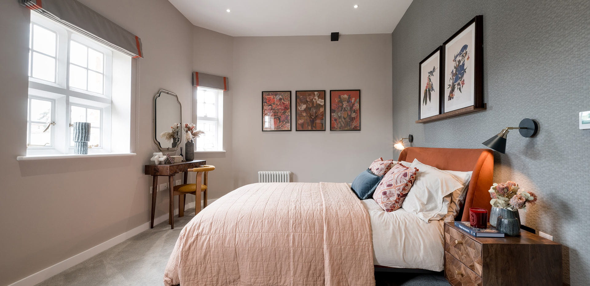 The Royal Mews home - light and airy bedroom