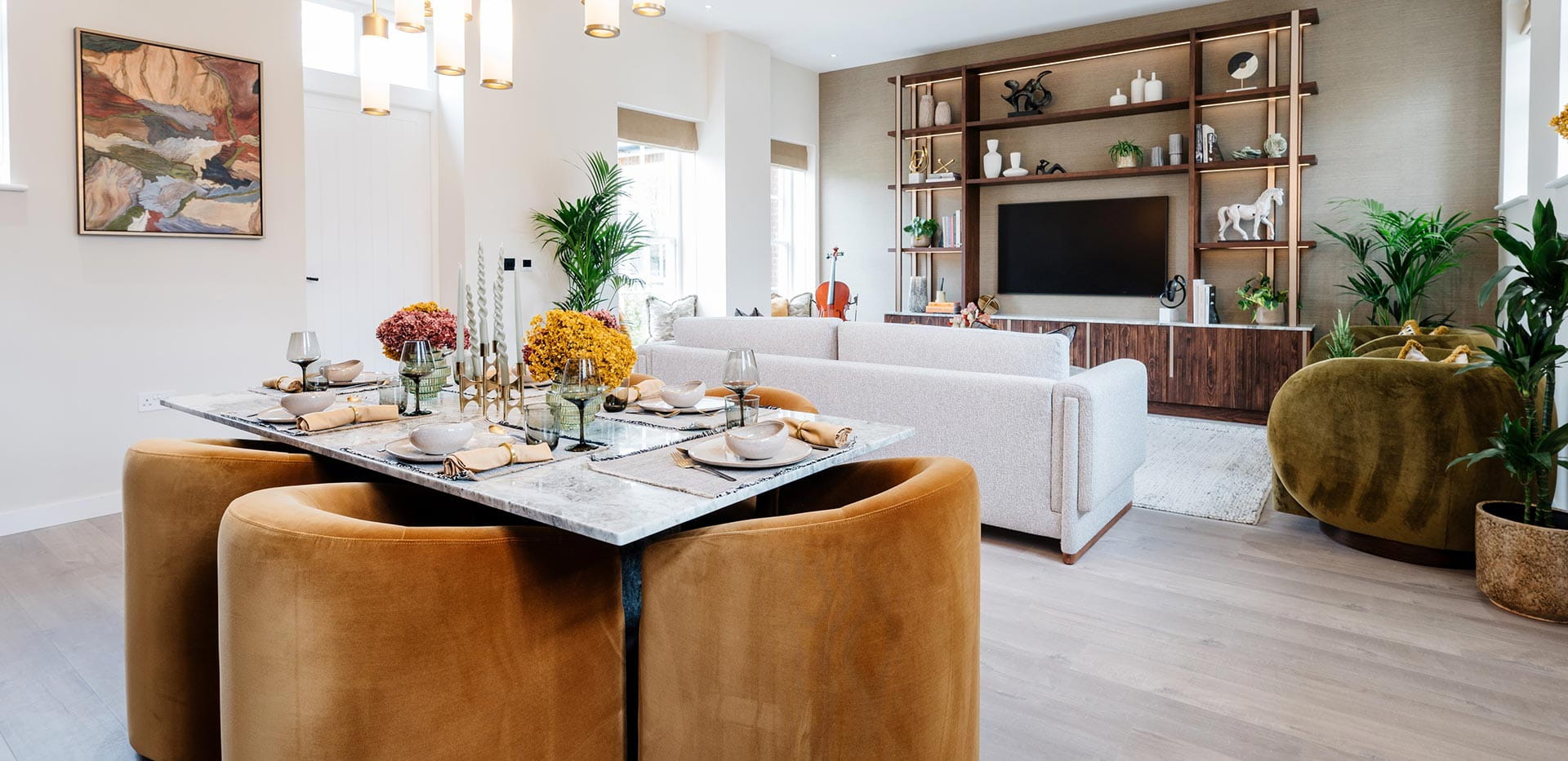 The Royal Mews home - open living space