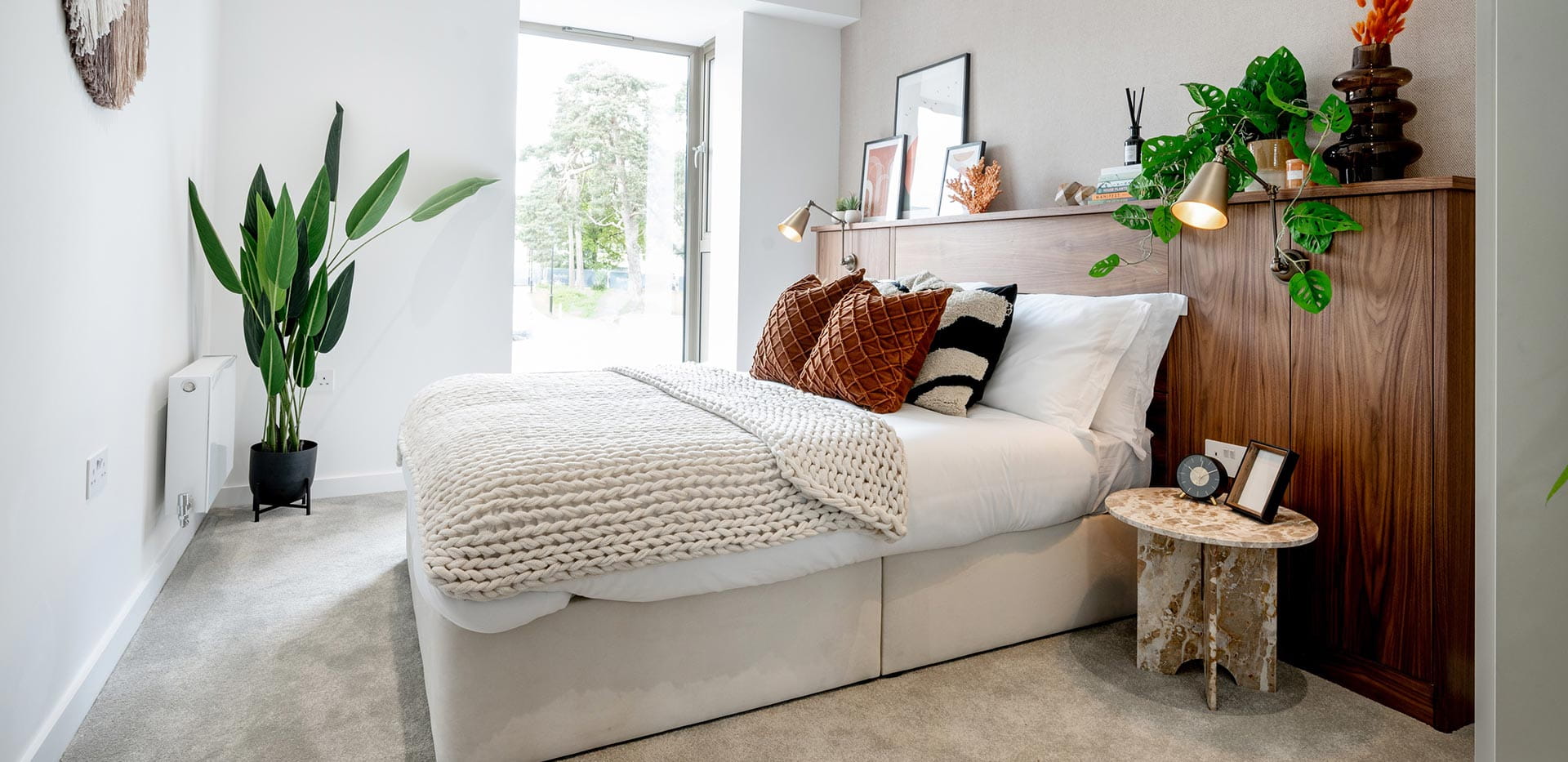 The Walled Gardens light and airy bedroom