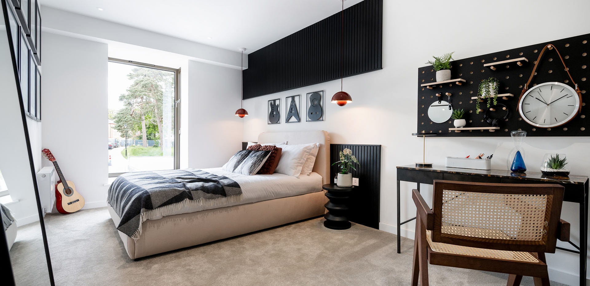 The Walled Gardens light and airy bedroom