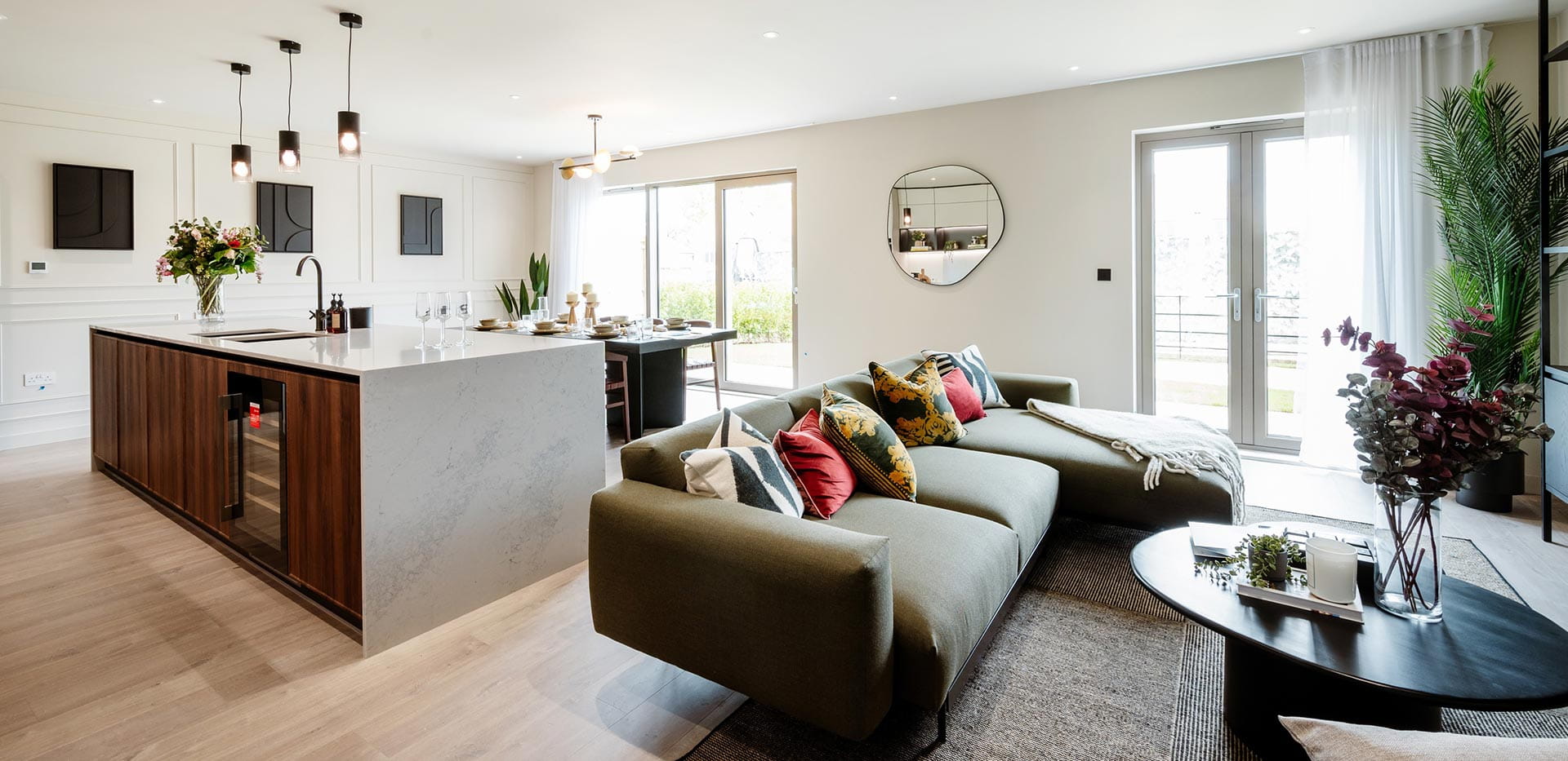 The Walled Gardens spacious open plan living space