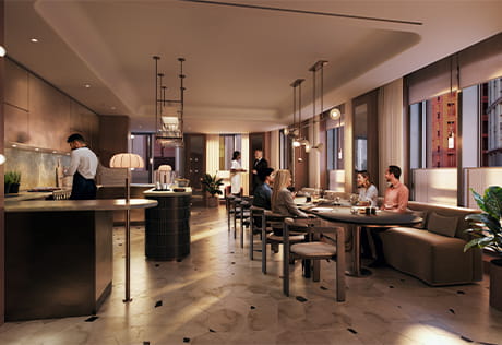 A CGI of the private dining at Trillium