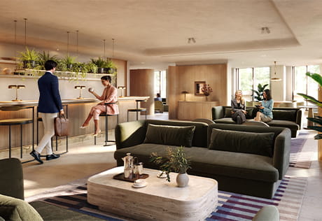 A CGI of the private co-working space at Trillium