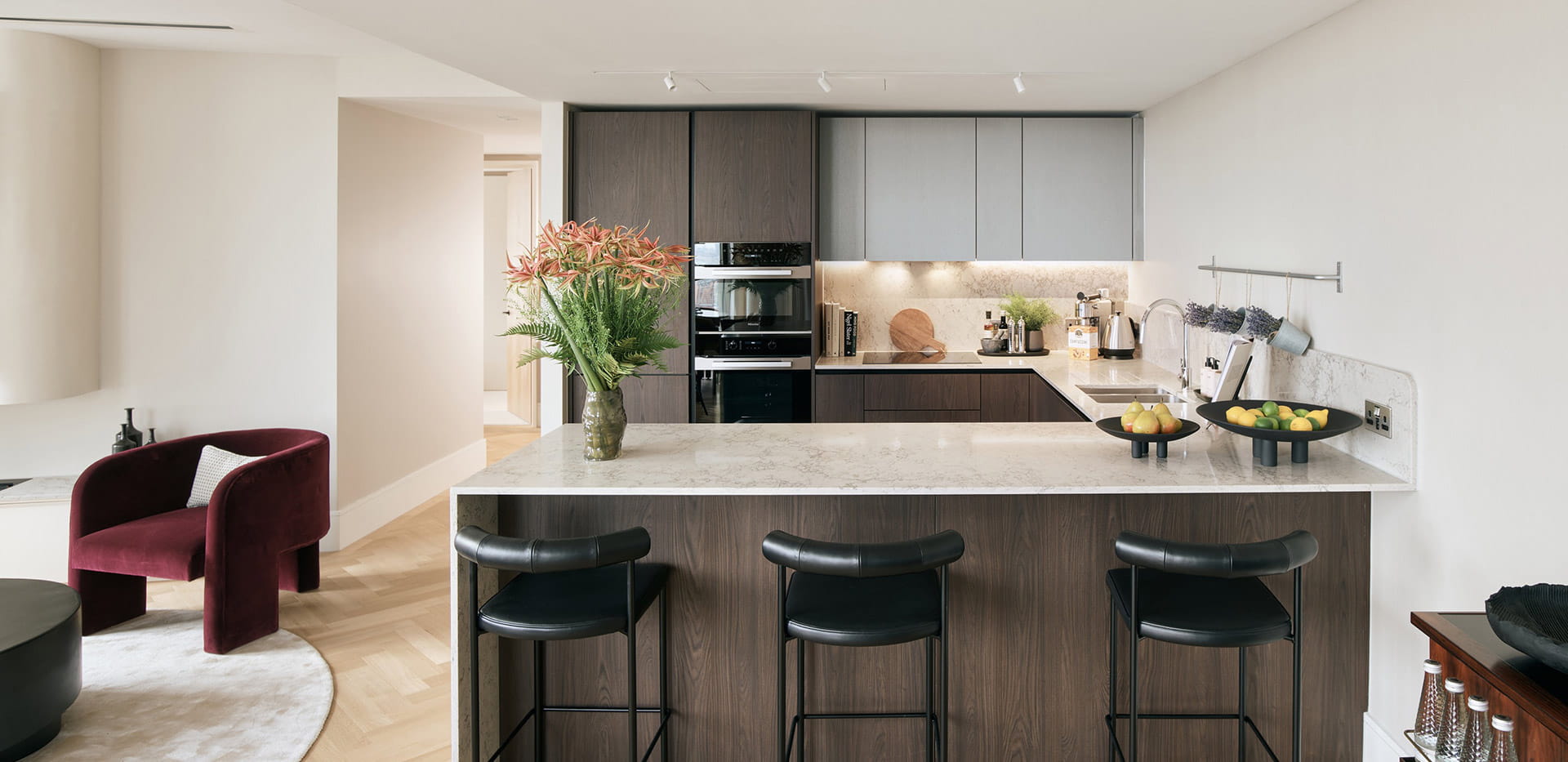 Interior kitchen image within a showhome of The Burton, Trillium