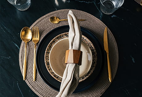 An interior Dining Table close up image at TwelveTrees Park