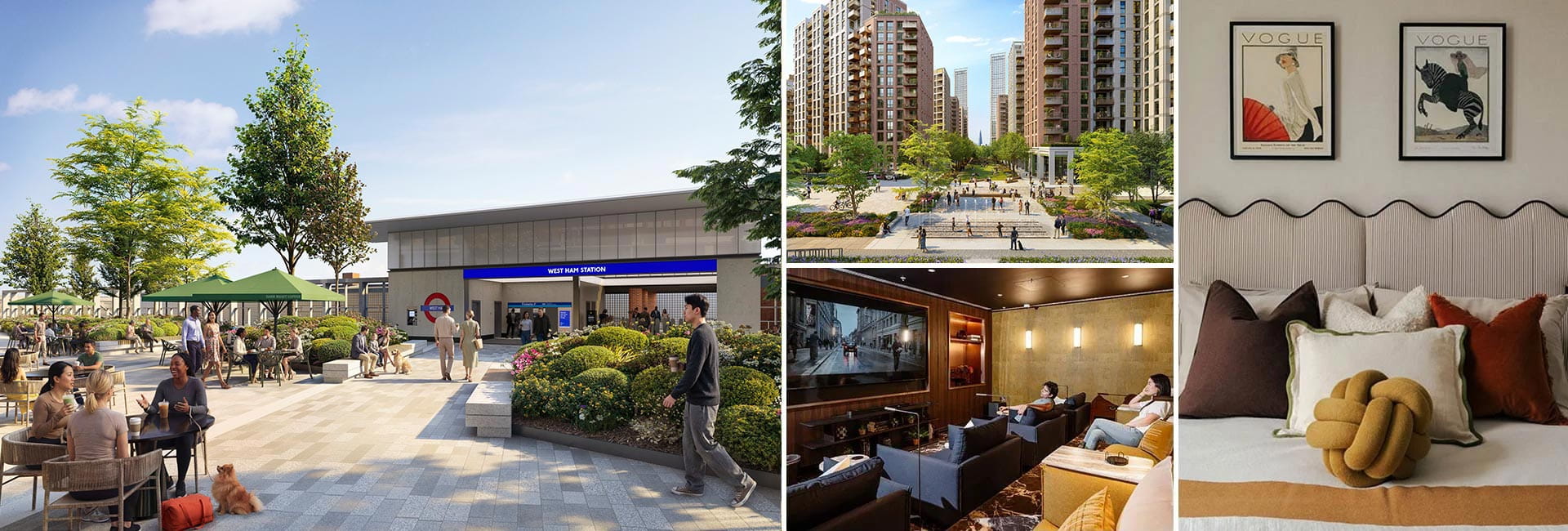 A montage of CGI images from TwelveTrees Park