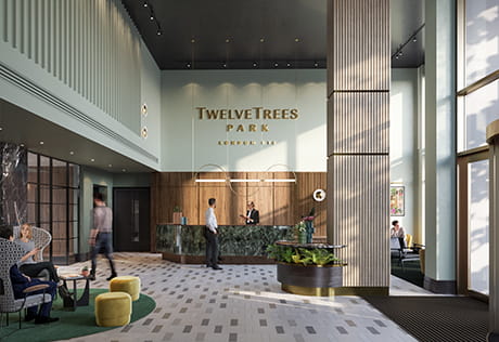 TwelveTrees Park Lobby CGI
