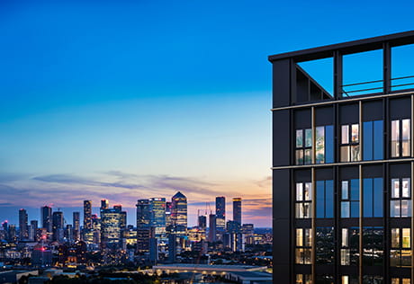 TwelveTrees Park, development view at night